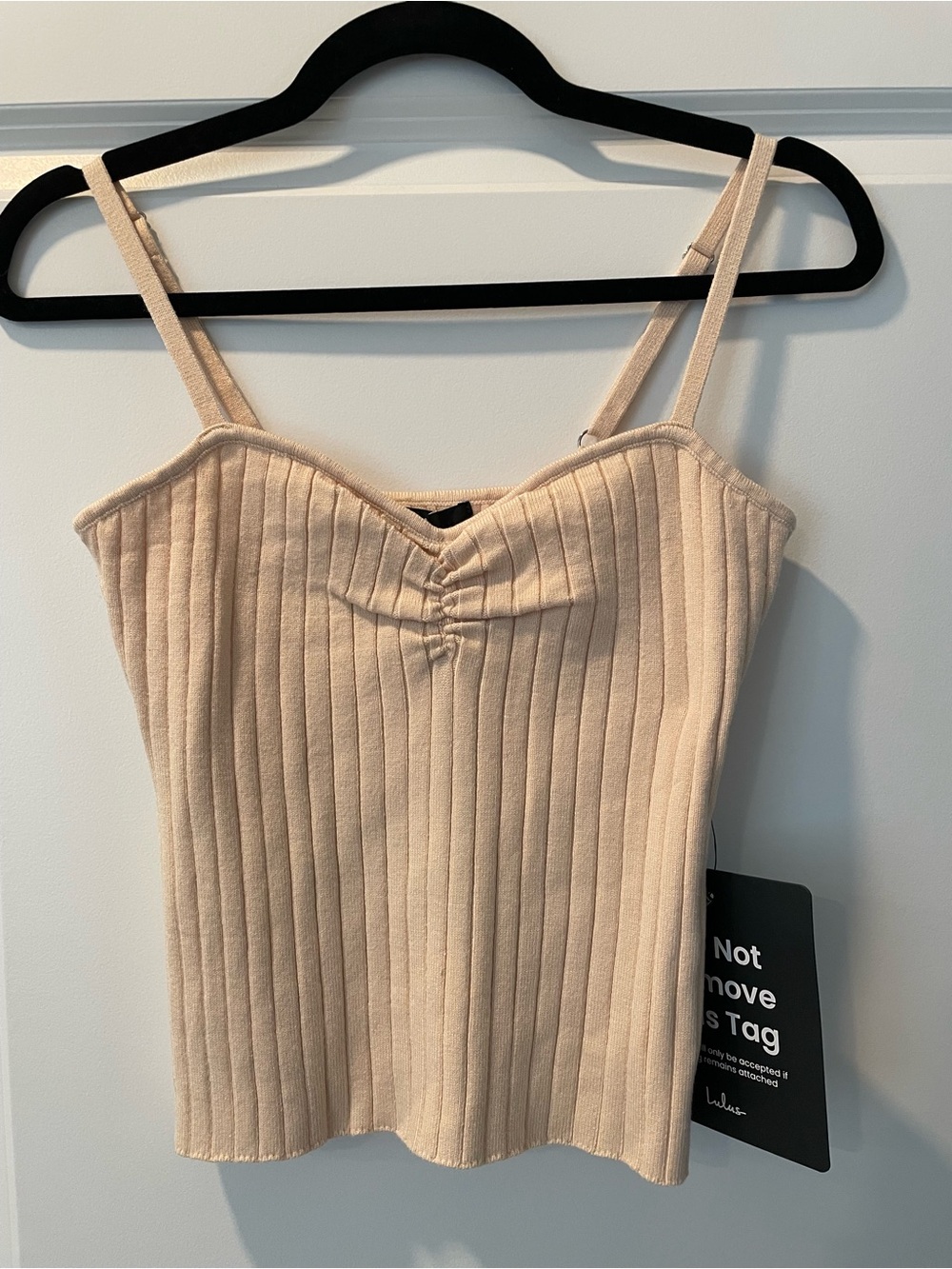 Lulus Beige Ribbed Sweetheart Neckline Cami Top